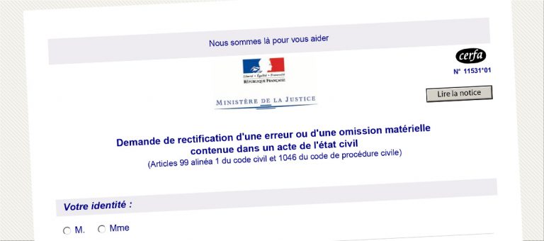 Demande de rectification d’état civil - Démarches Mairie par Advercity